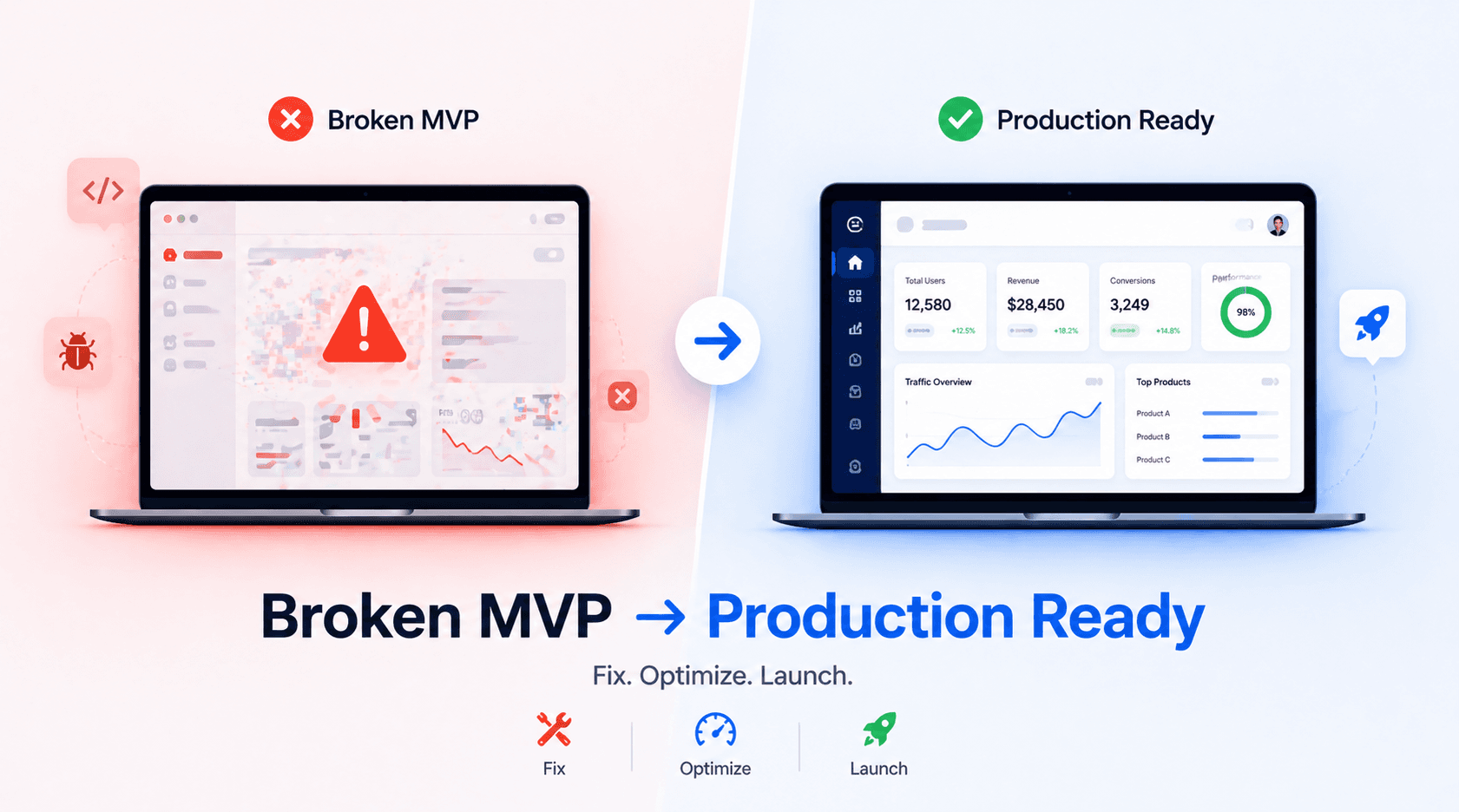 Built with AI Tools but Not Working? Fix, Optimize & Launch Your MVP with Expert Developers (2026 Guide)