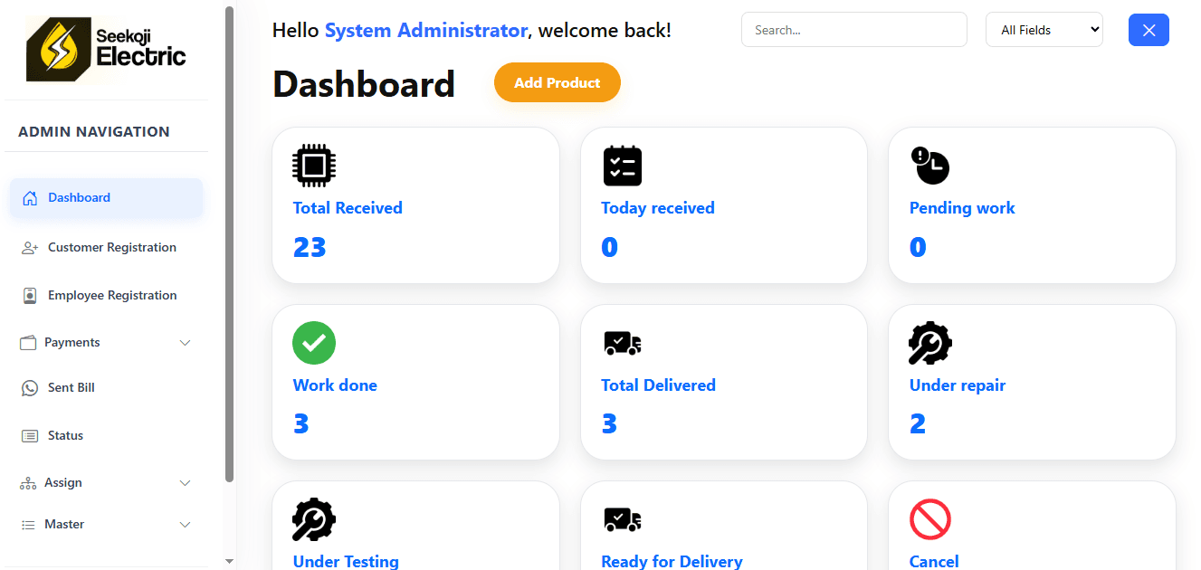 Repair Management System — Seekoji Electric