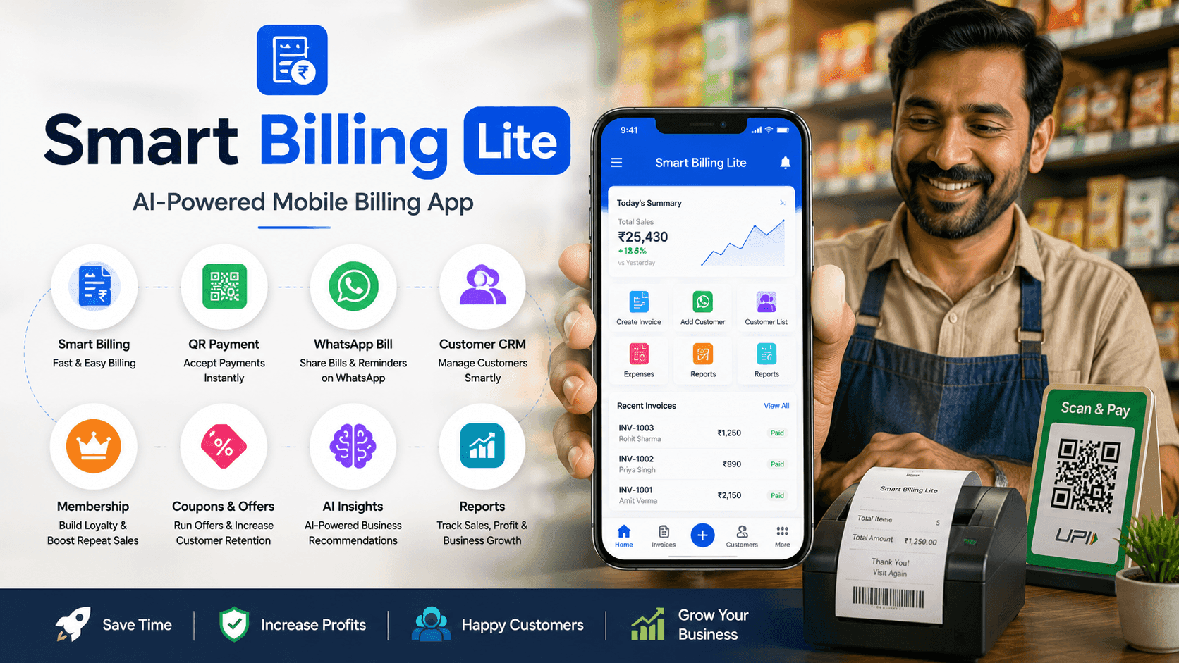 Case Study: Smart Billing Lite β AI-Powered Mobile Billing App for Small Businesses